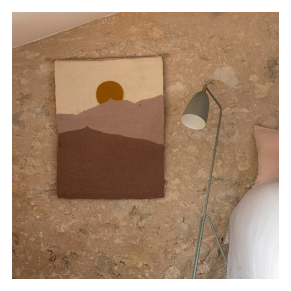 Muskhane | felt landscape wall hanging | morning | ash grey