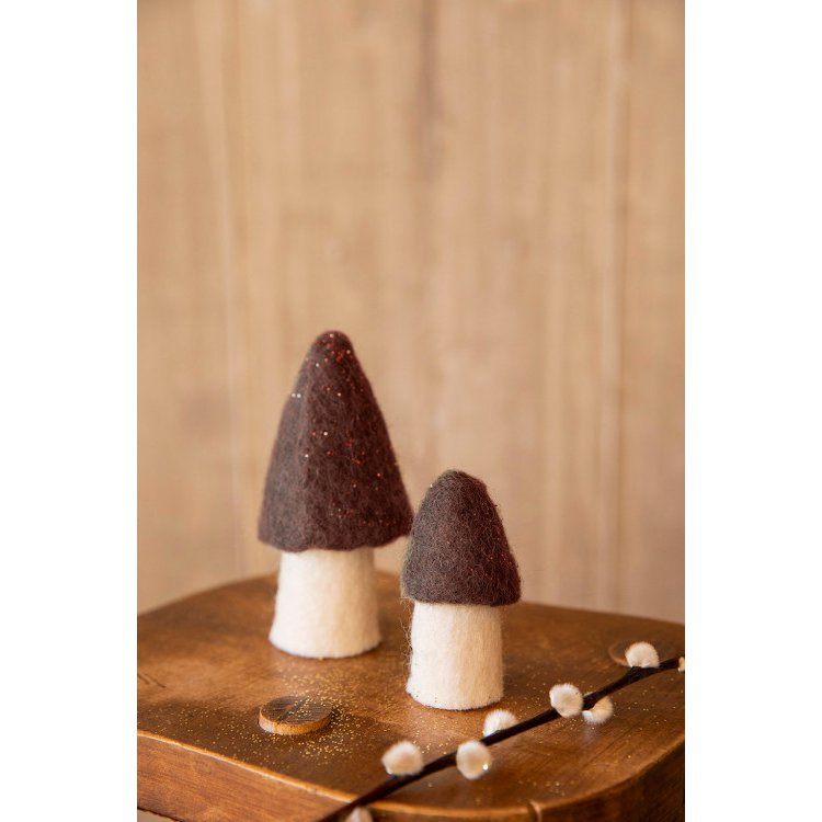 mondocherry - Muskhane | felt morel mushroom | small | chestnut - display