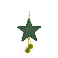 Muskhane | felt pom pom star decoration | granit lemongrass