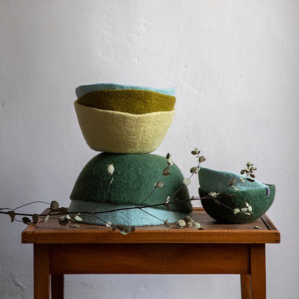 Muskhane | plain calabash bowl | jade | small
