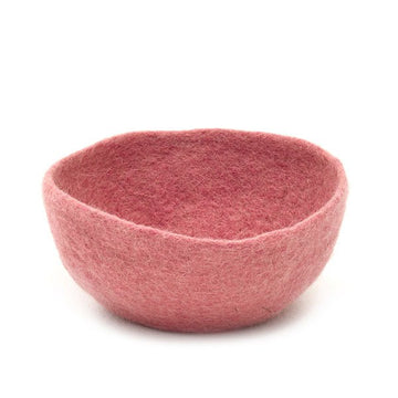 Muskhane | plain felt bowl | medium | Indian pink