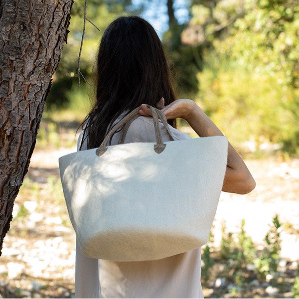 Muskhane | basket with hemp handles | natural | medium - carry