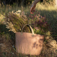 Muskhane | basket with hemp handles | quartz pink | small - flowers