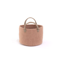 Muskhane | basket with hemp handles | quartz pink | small