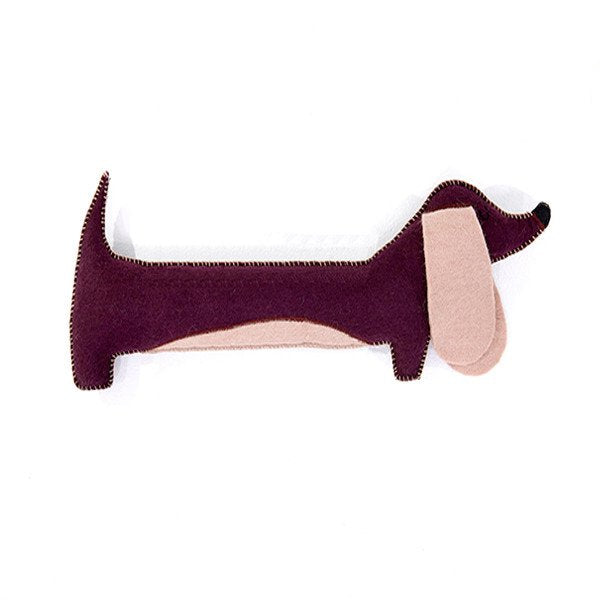 Muskhane kids cushion sausage dog - aubergine