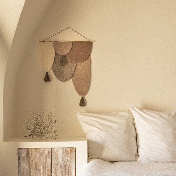 Muskhane | felt scale wall hanging | ash grey | large - bedroom