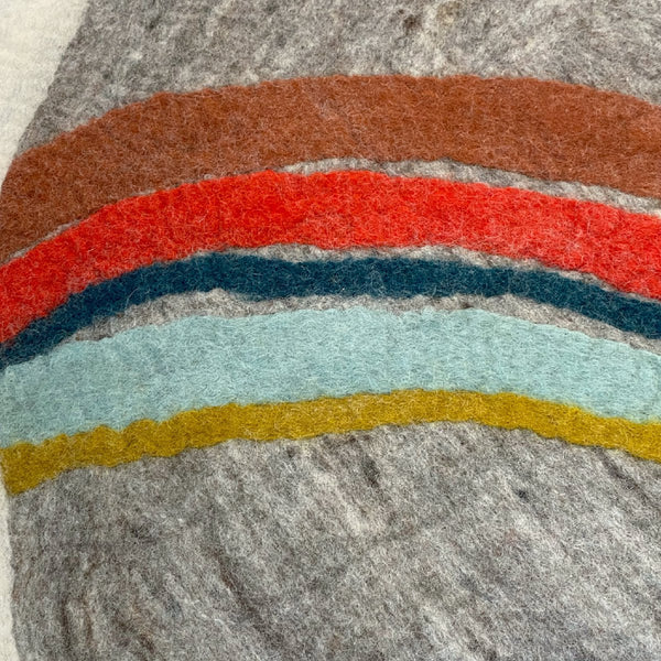 Muskhane | indreni rainbow rug | light stone