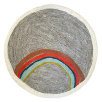Muskhane | indreni rainbow rug | light stone