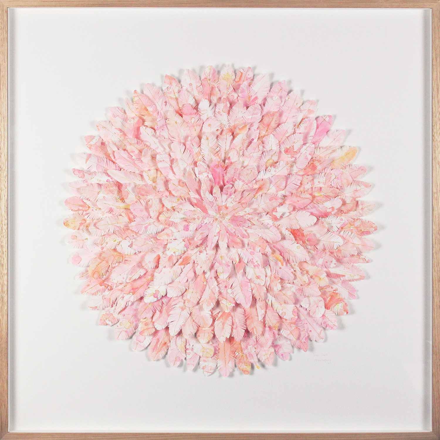 mondocherry - juju hat paper feather artwork - "pink swan"