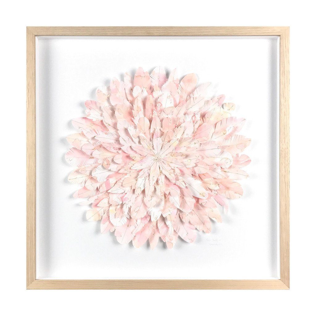 mondocherry - juju hat paper feather artwork - "pink swan" small