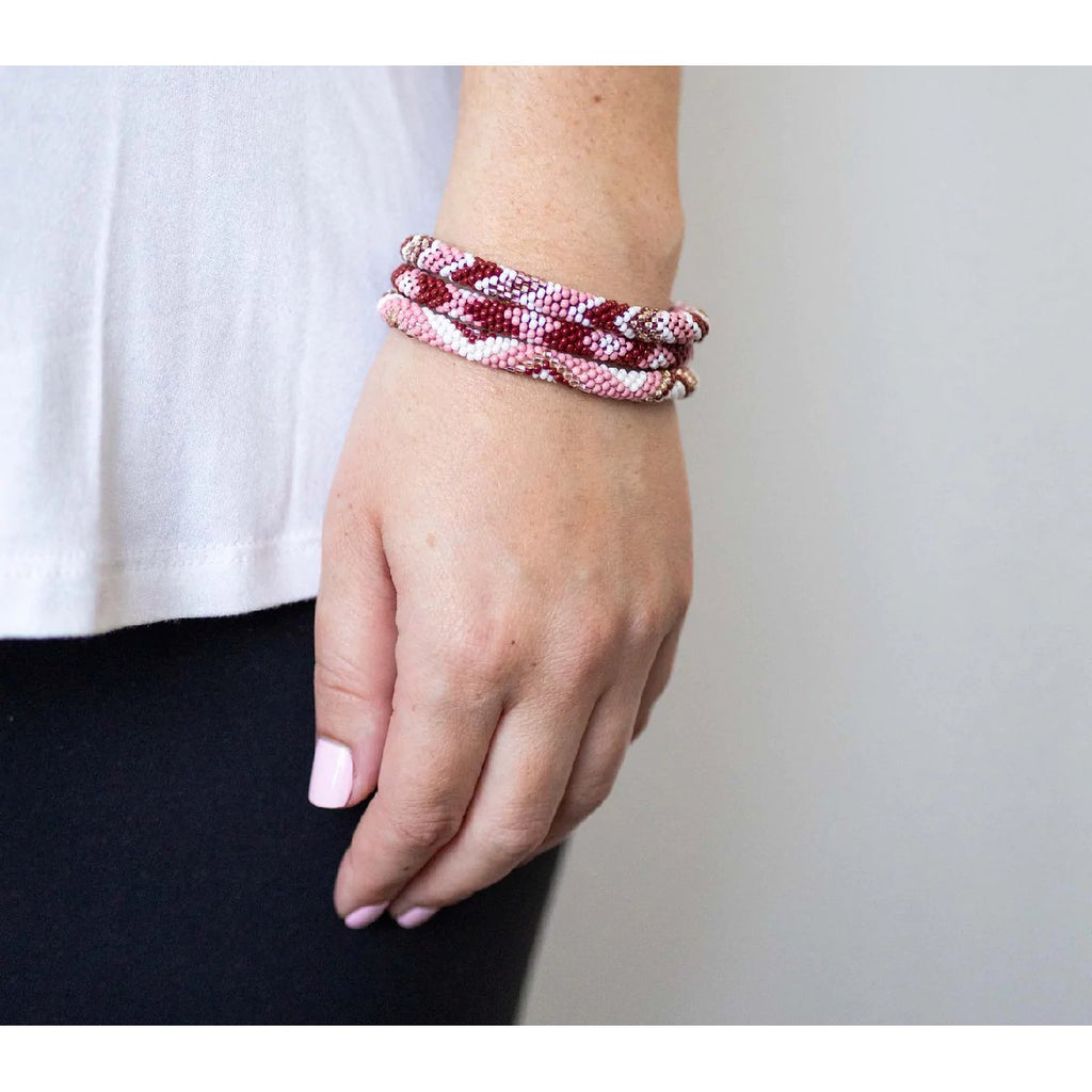 mondocherry - aid through trade | roll on bracelet | desert rose - wear