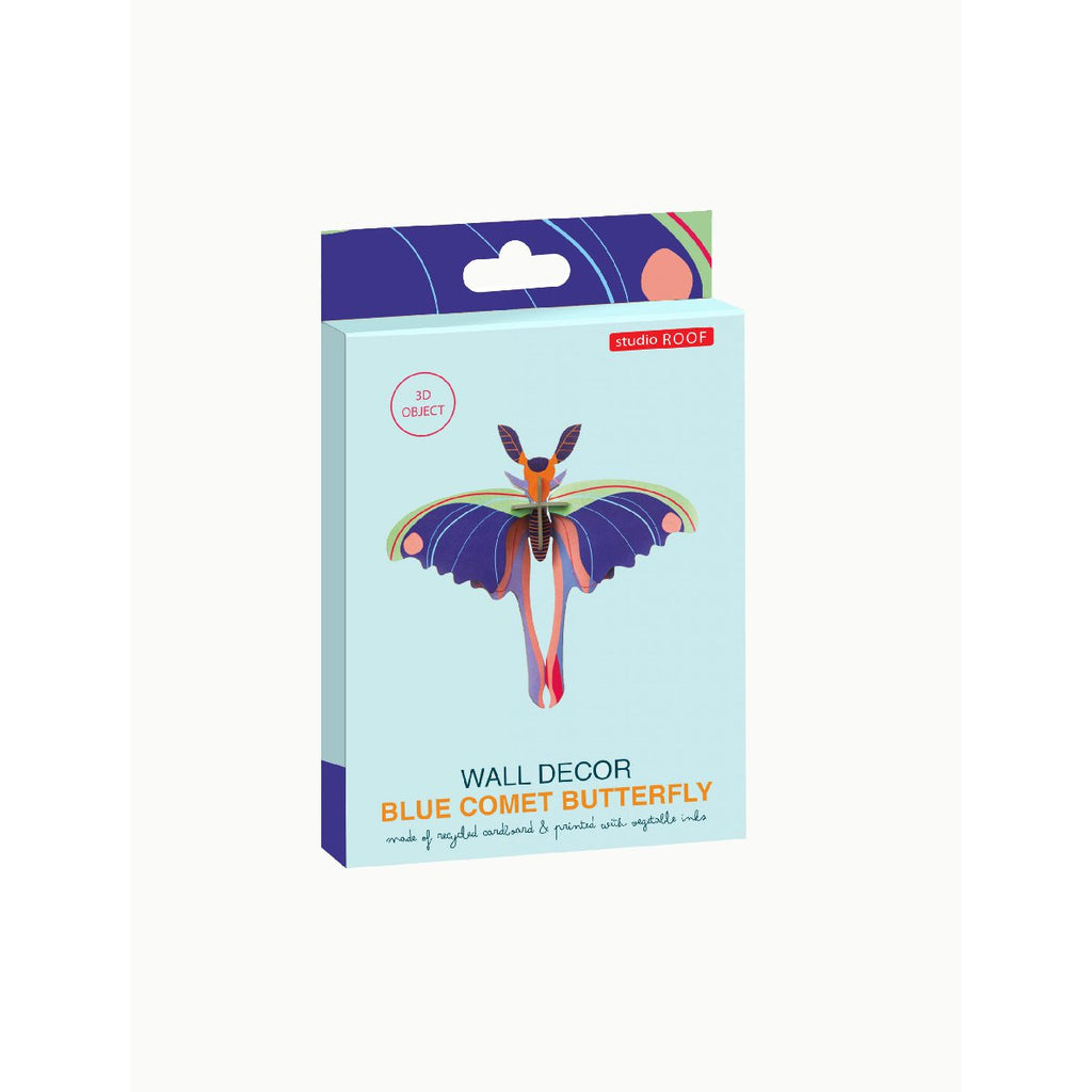 Studio Roof | blue comet butterfly wall decor - package
