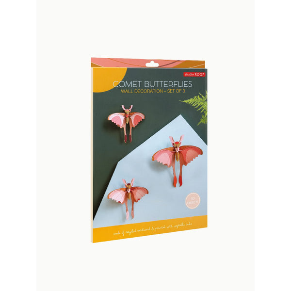 Studio Roof | comet butterflies | set of 3 | wall decor - package