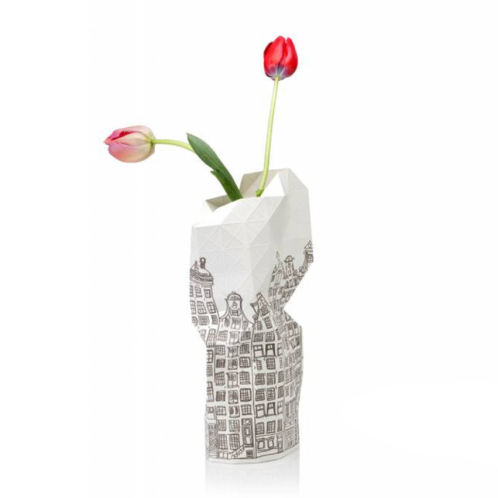 Tiny Miracles | paper vase cover | canal houses | large