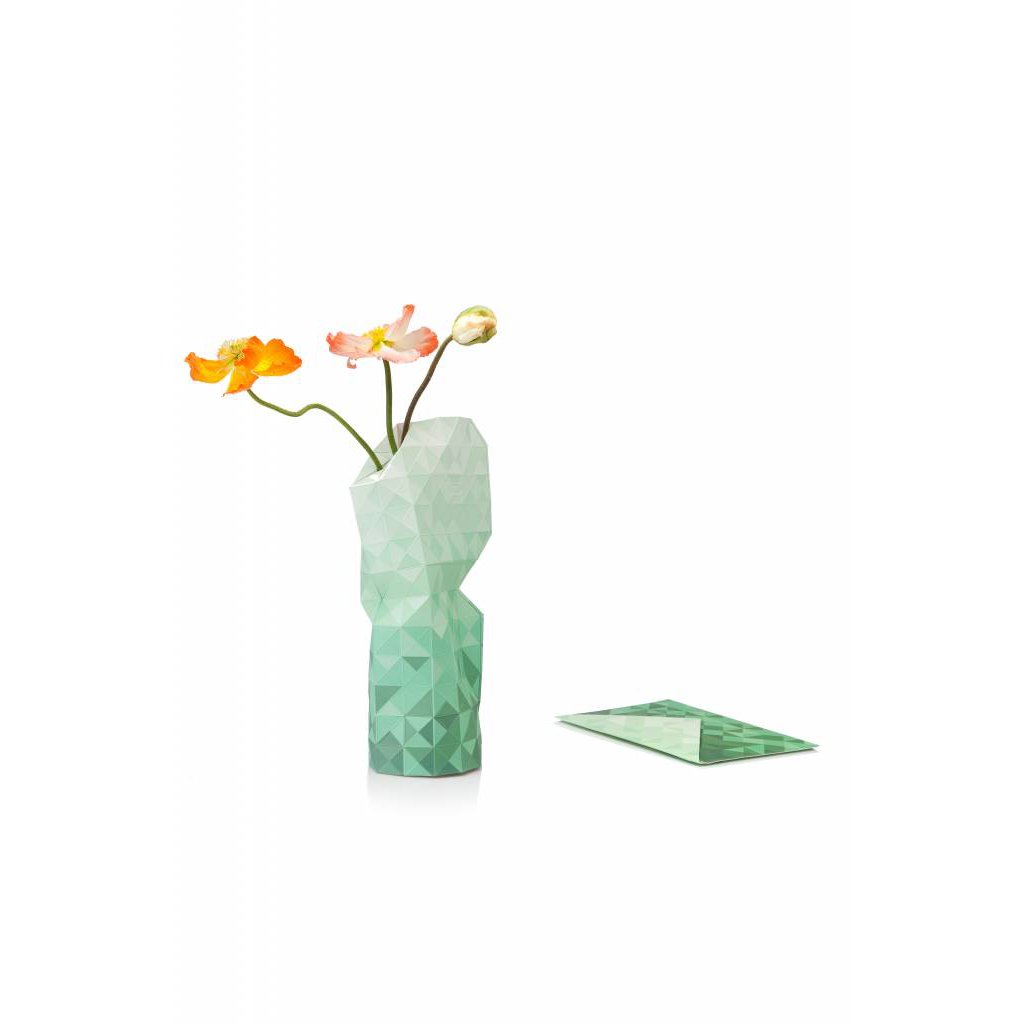 mondocherry - tiny miracles | paper vase cover | green gradient | large