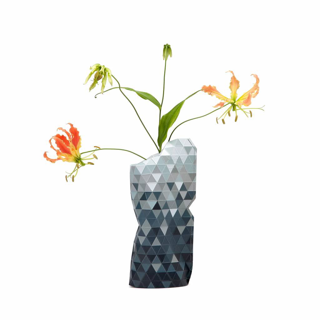 Tiny Miracles | paper vase cover | grey gradient | small
