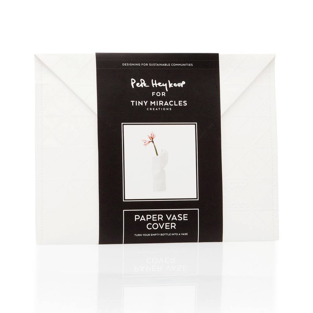 mondocherry - Tiny Miracles | paper vase cover | white | large - packaging