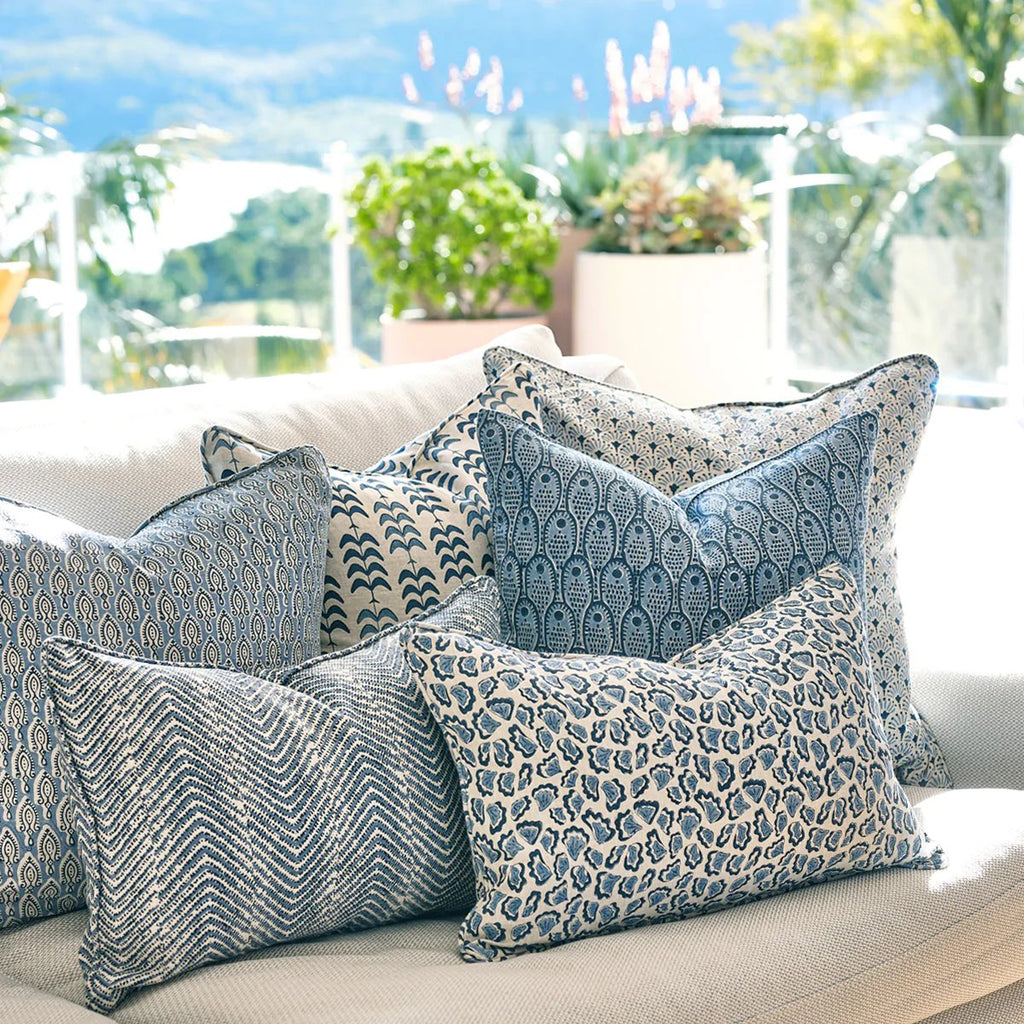 mondocherry | Walter G | catania linen cushion | azure - sofa