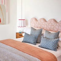 mondocherry | Walter G | cefalu linen cushion | fresh azure - bed