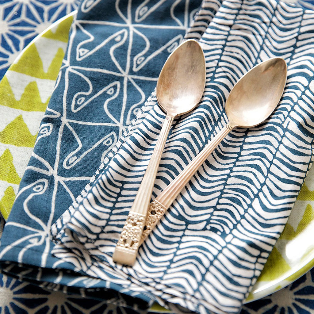 Walter G | ellora cotton napkins | indian teal - setting spoons
