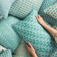 Walter G | positano linen cushion | emerald - pile