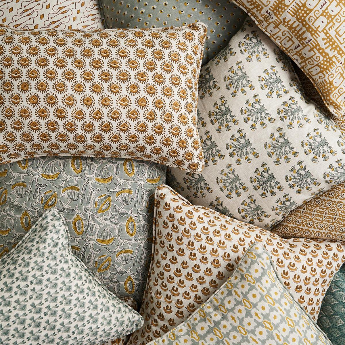 Walter G | samode linen cushion | celadon - stack