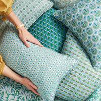 Walter G | valencia linen cushion | emerald - pile