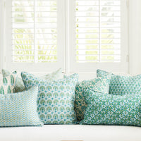 Walter G | valencia linen cushion | emerald - window