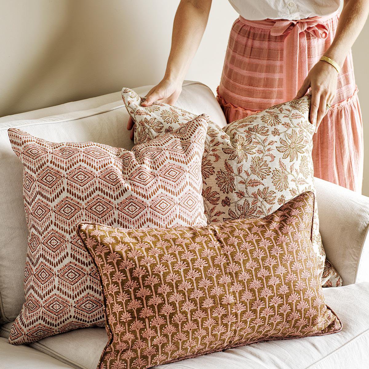 Walter G | ziggurat linen cushion | winter bloom - styling