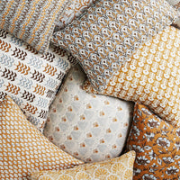 Walter G | avignon linen cushion | saffron - mondocherry - pile
