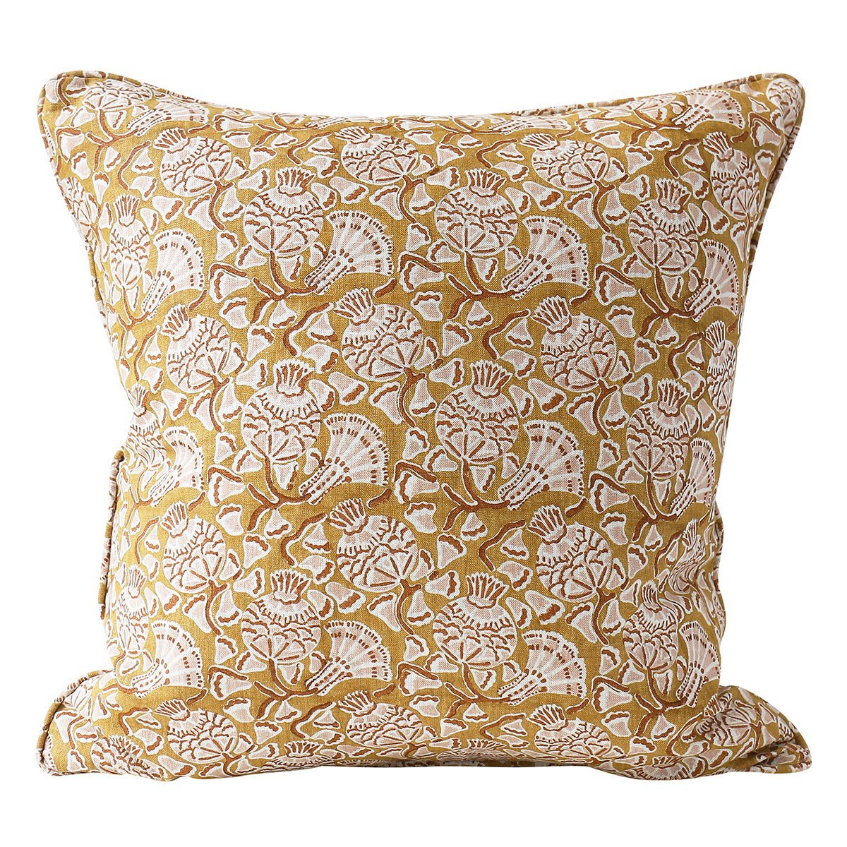Walter G | iznik linen cushion | saffron