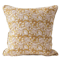 Walter G | iznik linen cushion | saffron