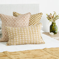 Walter G | malaga linen cushion | saffron - bed