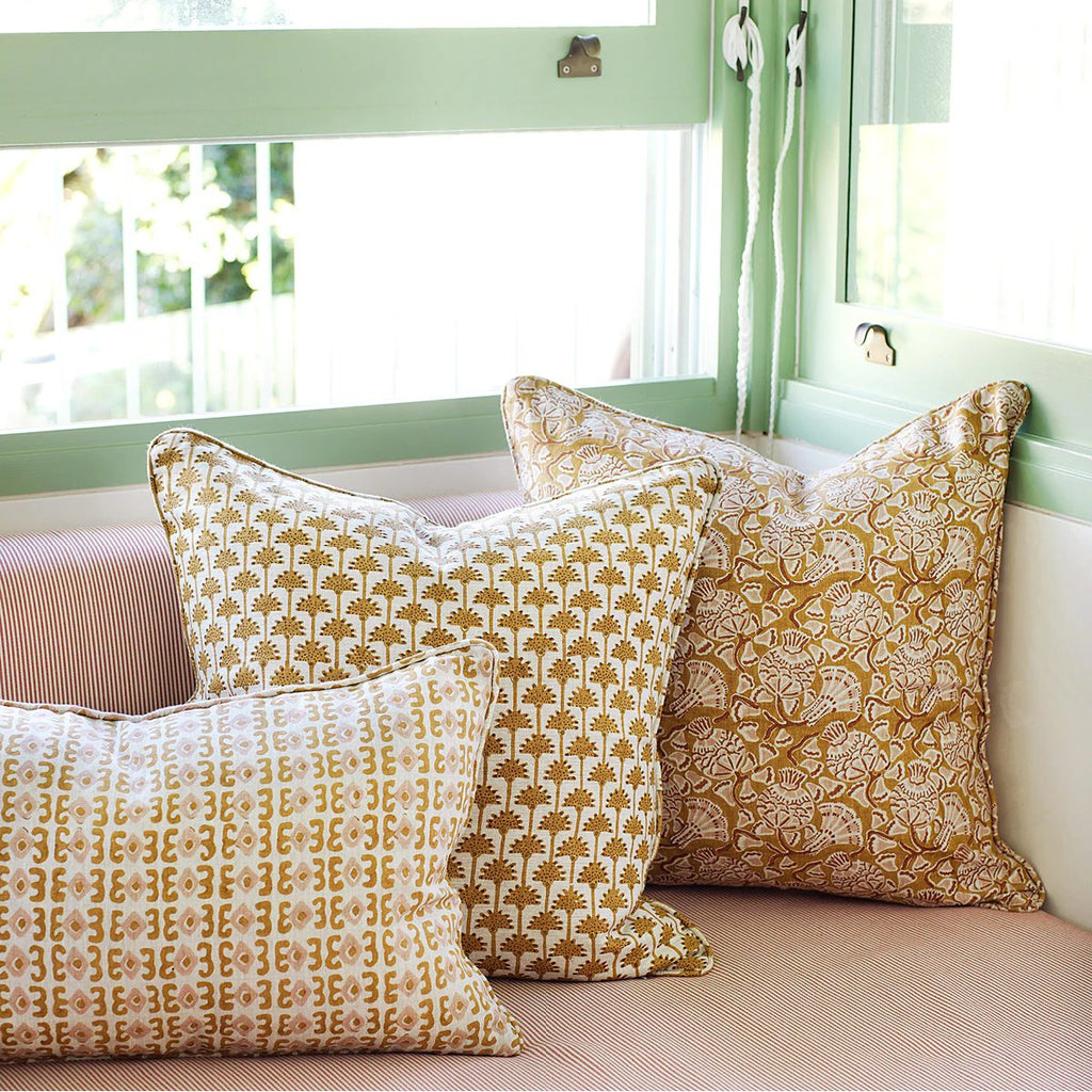 Walter G | malaga linen cushion | saffron - window