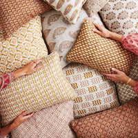 Walter G | paisley linen cushion | petal - mondocherry - pile