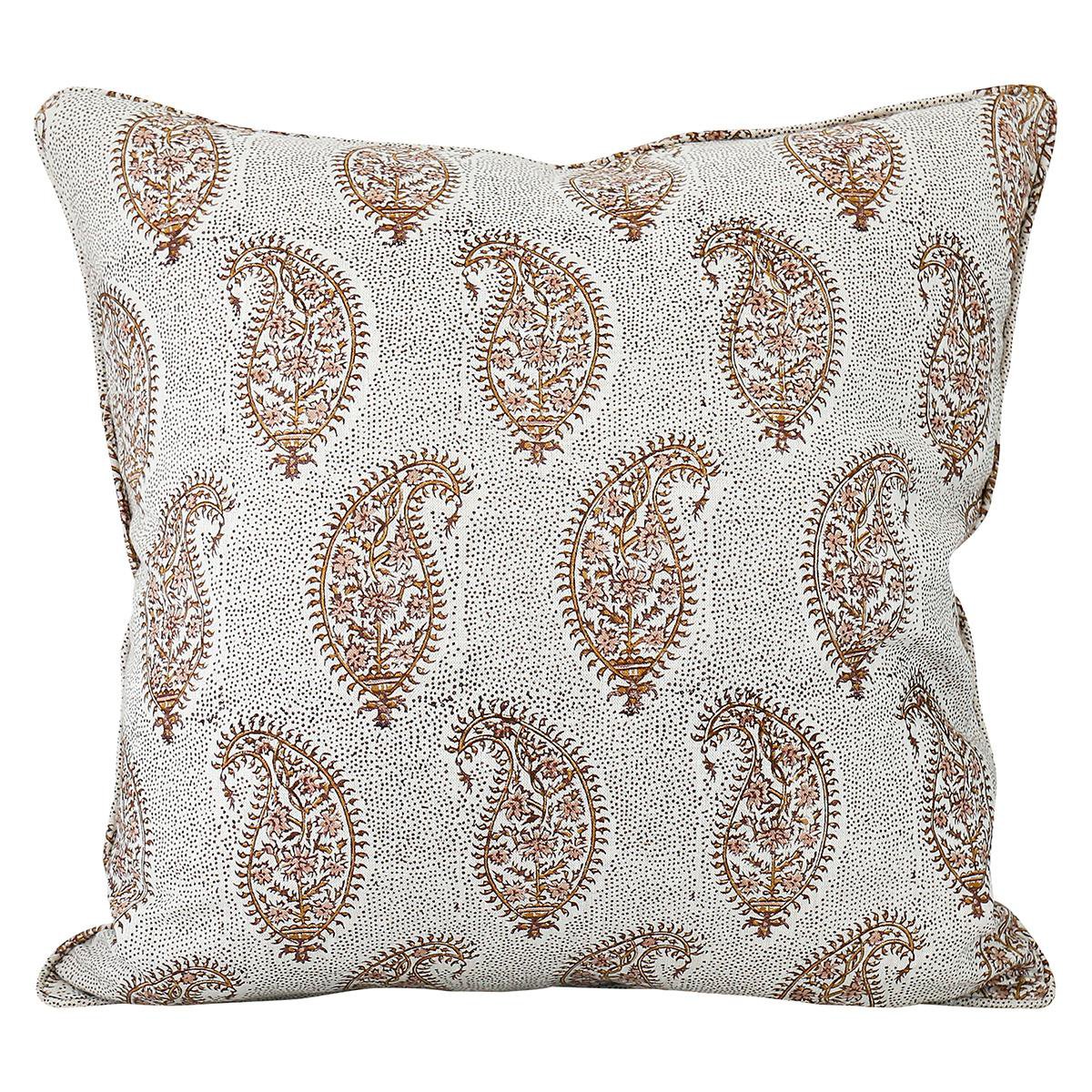 Walter G | paisley linen cushion | petal - mondocherry