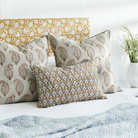 Walter G | paisley linen cushion | sahara - mondocherry - bed