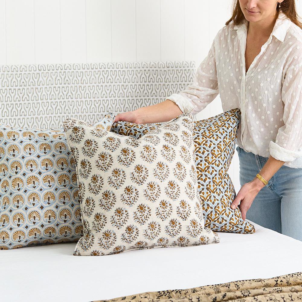 Walter G | pondicherry linen cushion | sahara - styled bed