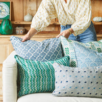 Walter G | shanghai linen cushion | azure - mondocherry - styling