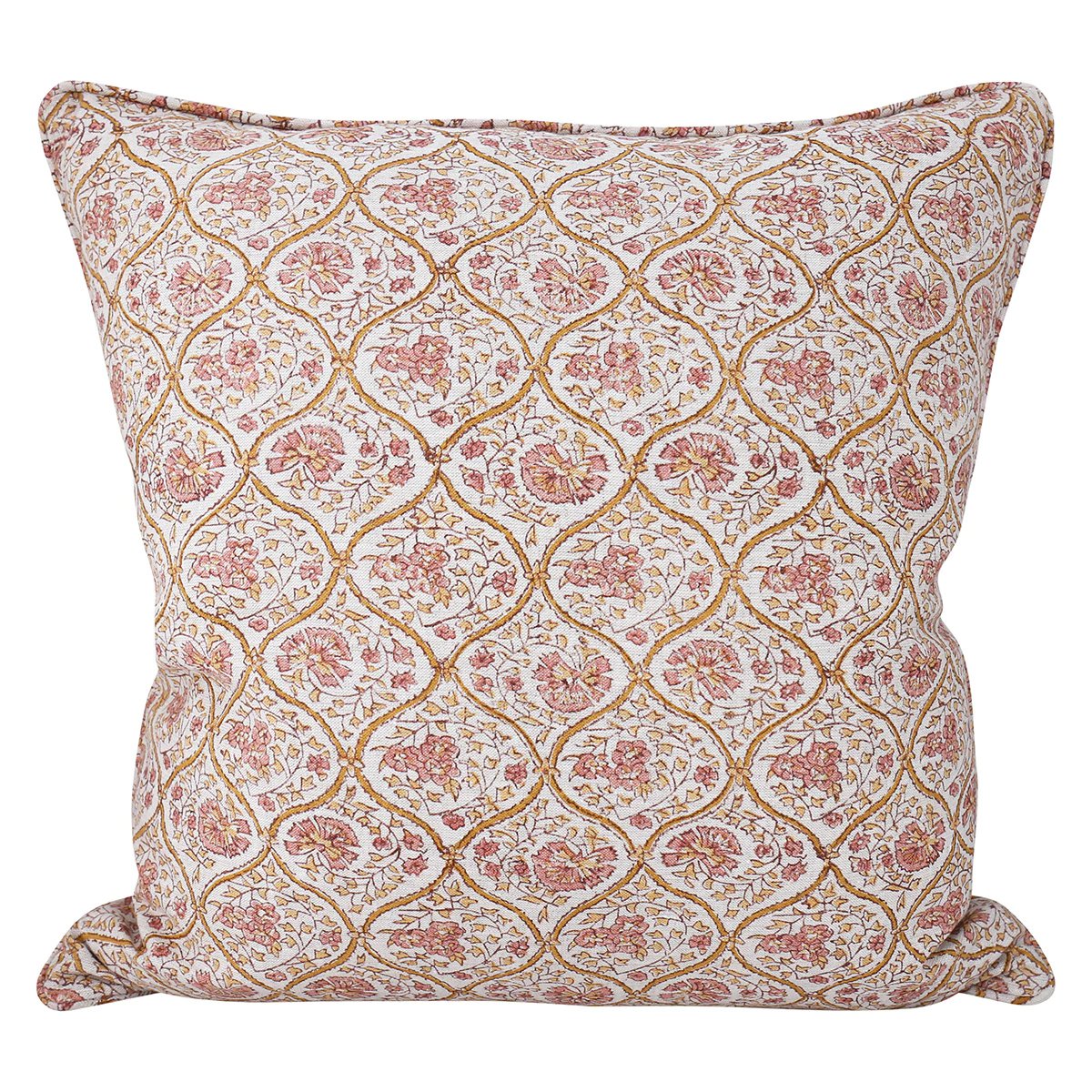 Walter G | trellis linen cushion | golden - mondocherry