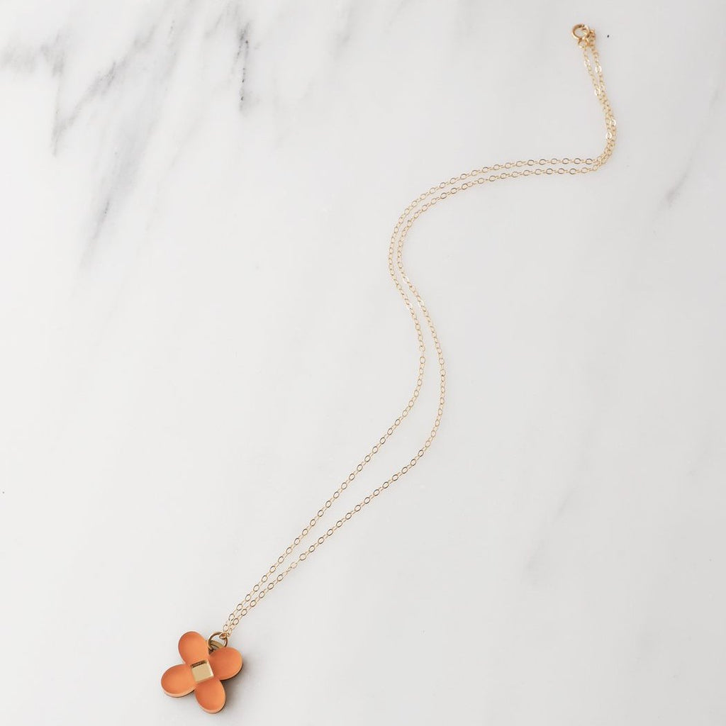 Wolf and Moon | bella necklace | terracotta - full
