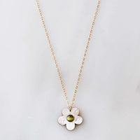Wolf and Moon | mini bloom necklace | white pearl