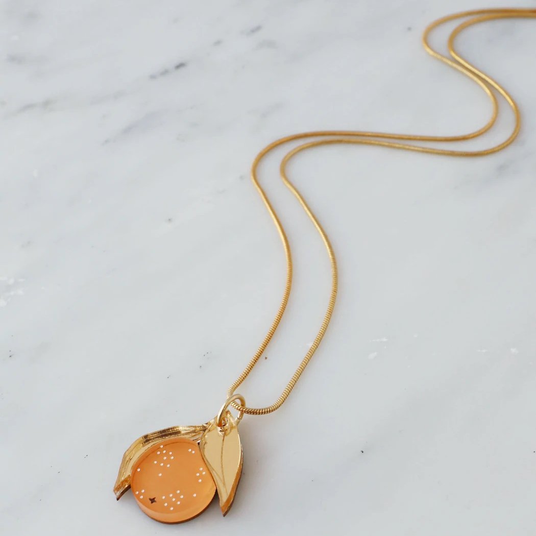Wolf and Moon | orange necklace
