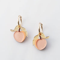 Wolf and Moon | mini peach hoop earrings