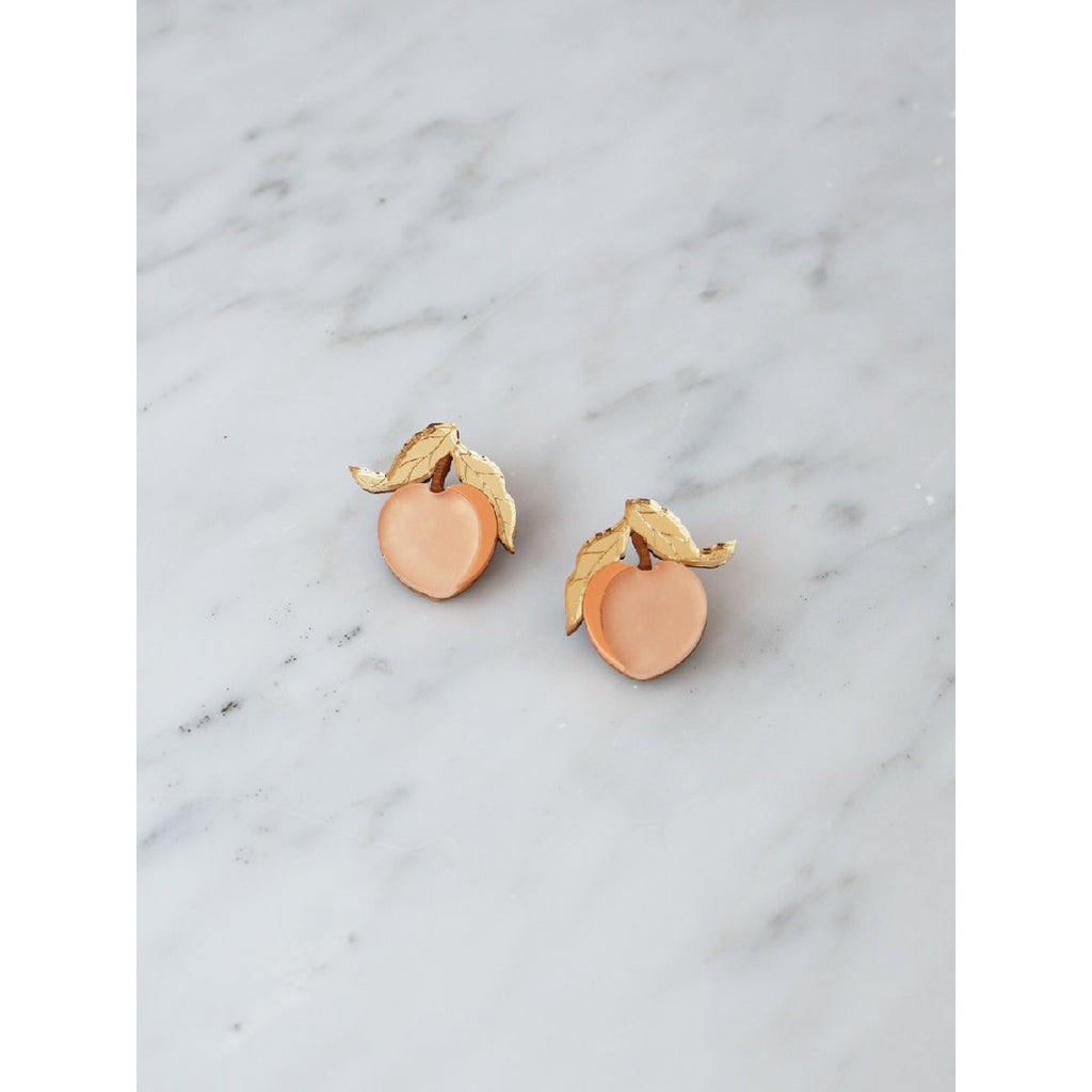 Wolf and Moon | mini peach stud earrings