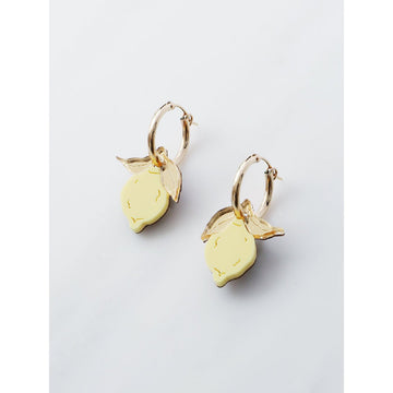 Wolf and Moon | mini lemon hoop earrings