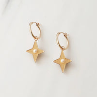 Wolf and Moon | star hoop earrings