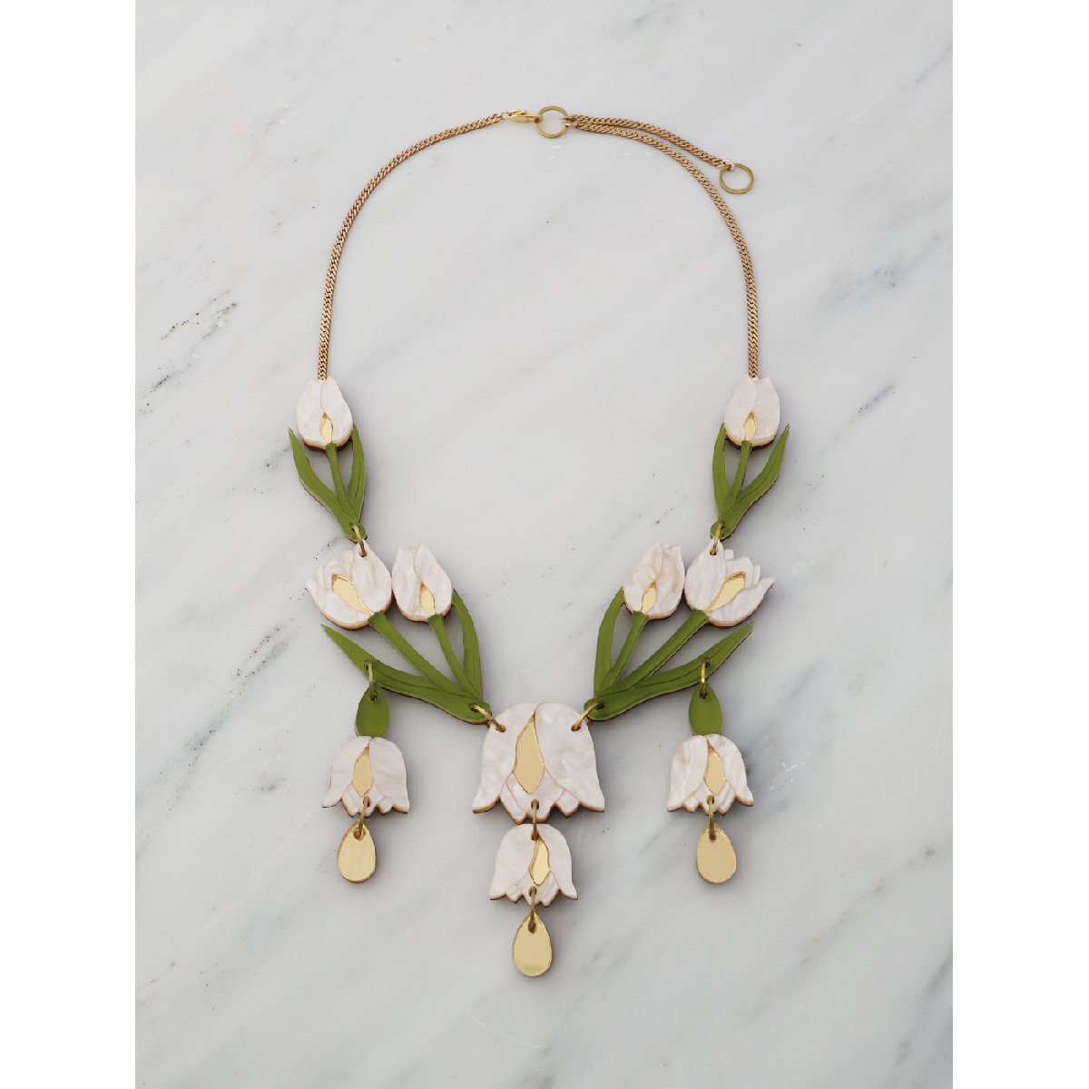 Wolf and Moon | tulip statement necklace