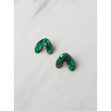 mondocherry | Wolf & Moon | cassia stud earrings | emerald