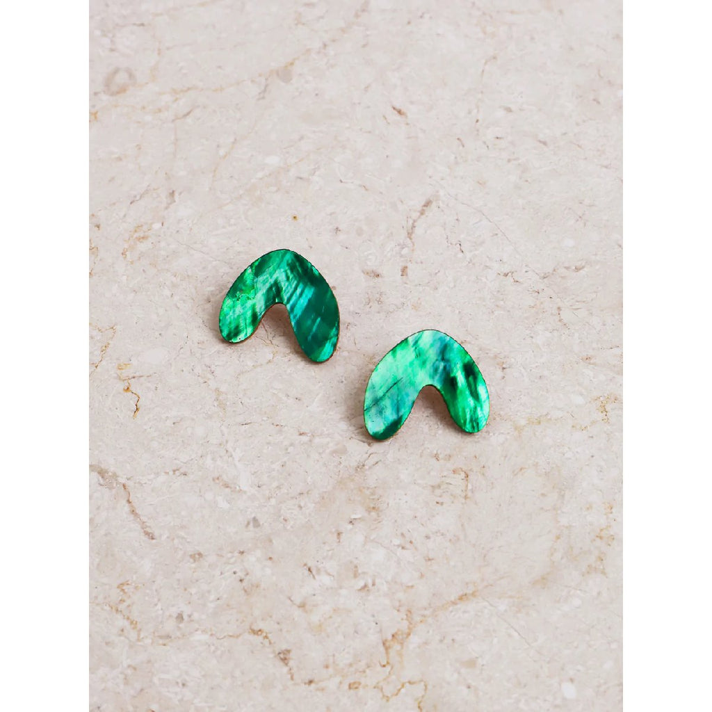 mondocherry | Wolf & Moon | cassia stud earrings | emerald